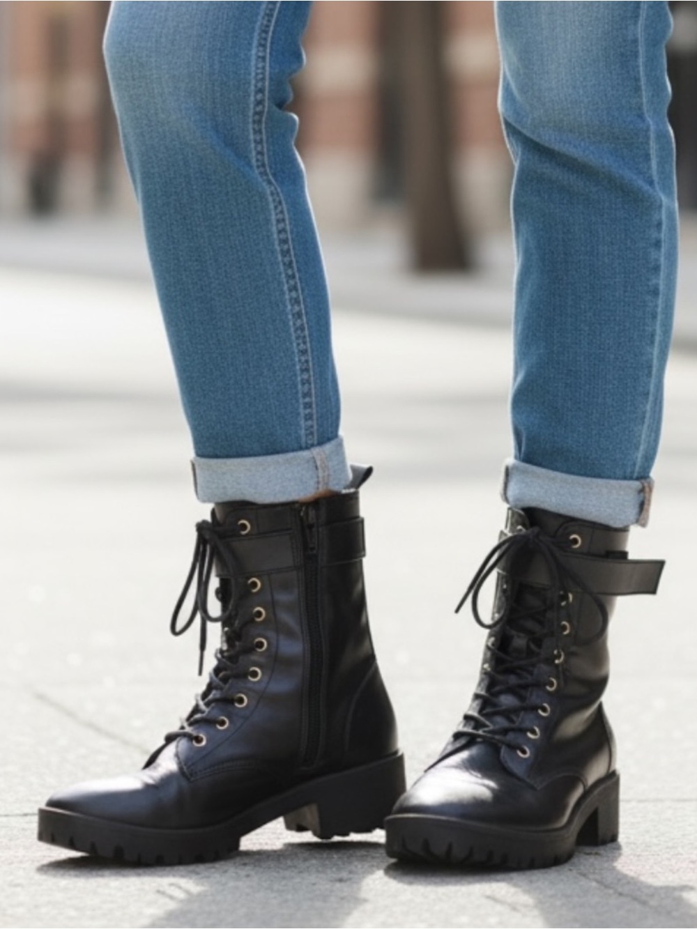 Juicy Couture Oodles Black Combat Boots